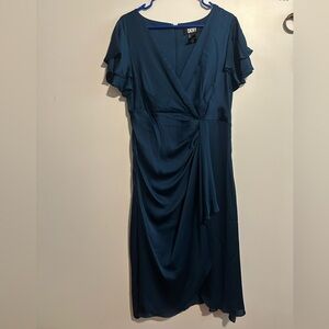 DKNY Elegant Teal Midi Dress